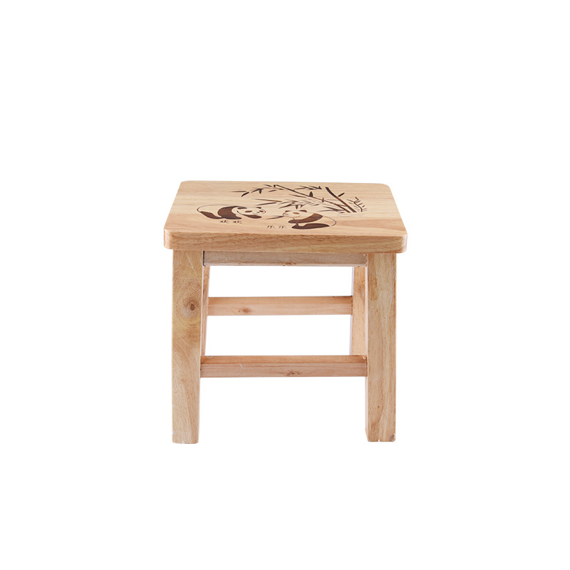 Household Rubber Wood Low Stool Round Square Stool Simple round Stool Children's Ottoman Solid Wood Stool