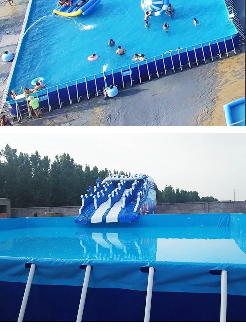 大型移动支架游泳池 水上乐园支架水池充气泳池 移动游乐设备厂