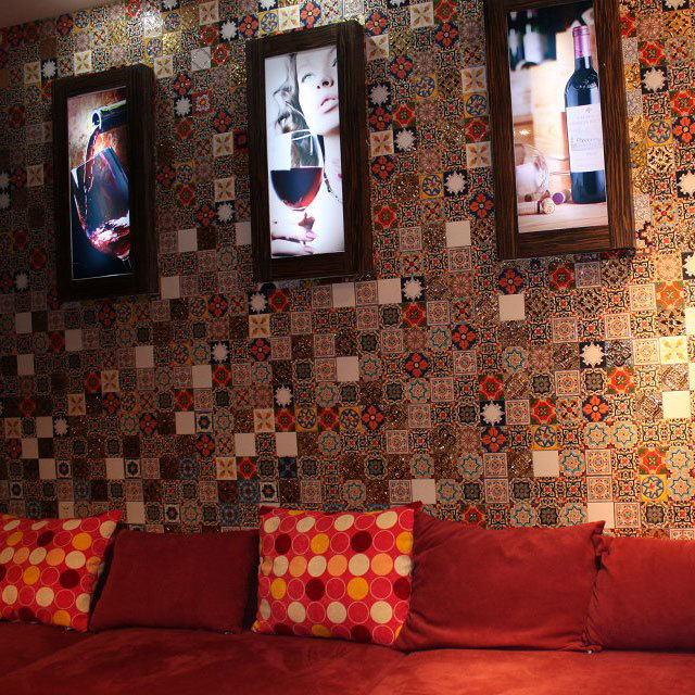 花田里瓷砖95*95mm拼图小花瓷砖花片砖地中海杯垫酒店地板砖院子