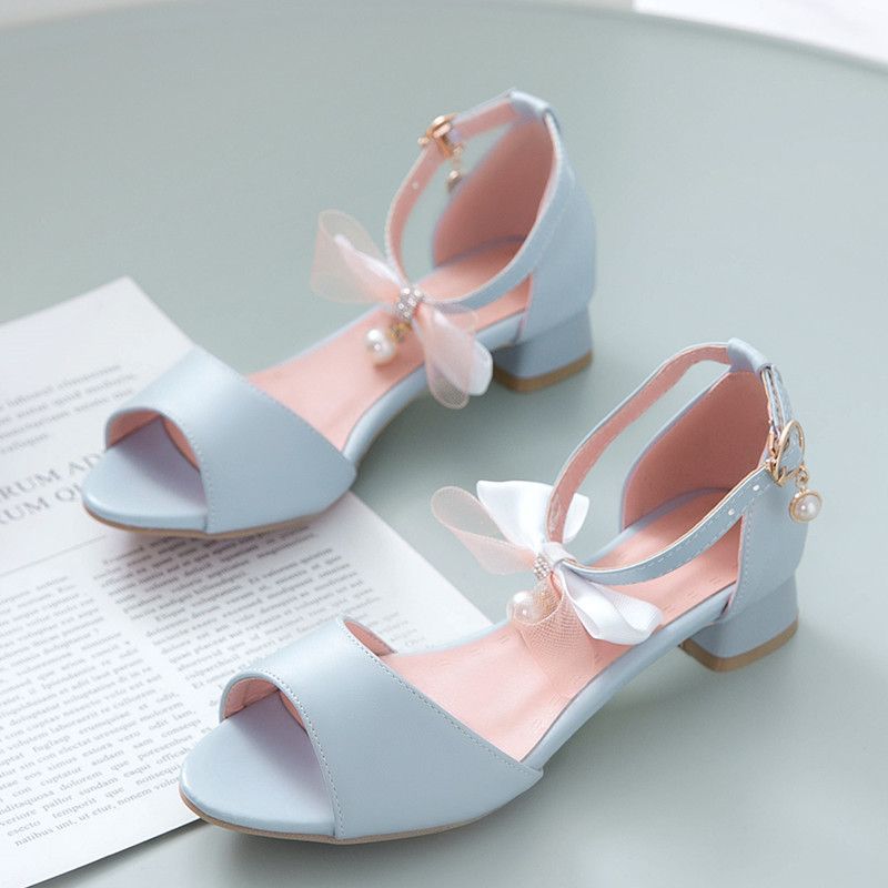 公主鞋2023儿童高跟鞋中大童12-15岁11女孩学生鱼嘴女童凉鞋洋气9