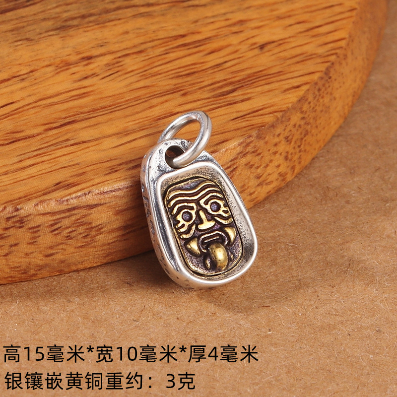 S925 Sterling Silver Zachilam Pendant Tibetan Legend Crafts Diy Decorative Pendant Clip Tibetan Style Silver Accessories