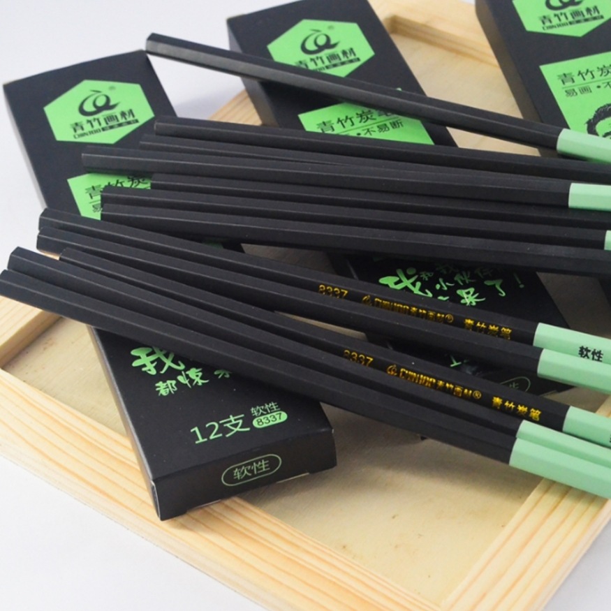 现货批发青竹炭笔青竹小伙伴软炭画笔素描速写美术用