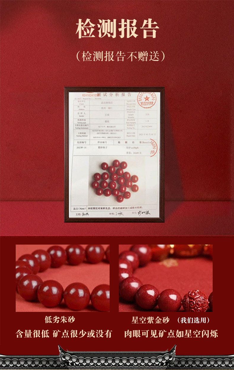 批发香灰琉璃朱砂三合六合手链本命年十二生肖龙年男女士情侣手串详情6