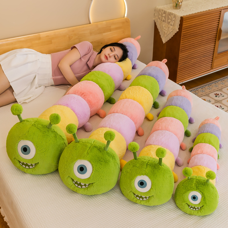 Cartoon Monster Caterpillar Long Pillow Cartoon Doll Ragdoll Bed Sleeping Companion Doll Pillow Plush Toy
