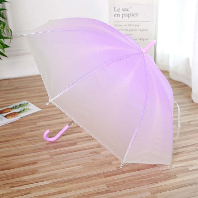 Internet Celebrity Long Handle Umbrella Creative Dance Cute Transparent Umbrella Primary School Student Gift Advertising Umbrella Fixed Logo Gradient Umbrella