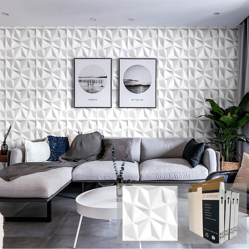 新型材料pvc炫彩墙贴三维板3d墙板三维扣板门头内饰背景墙装饰板