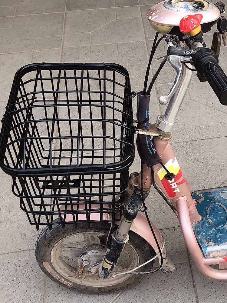 电动车筐车篮电瓶车自行车筐菜篮子加粗加大通用带盖大号前后车筐