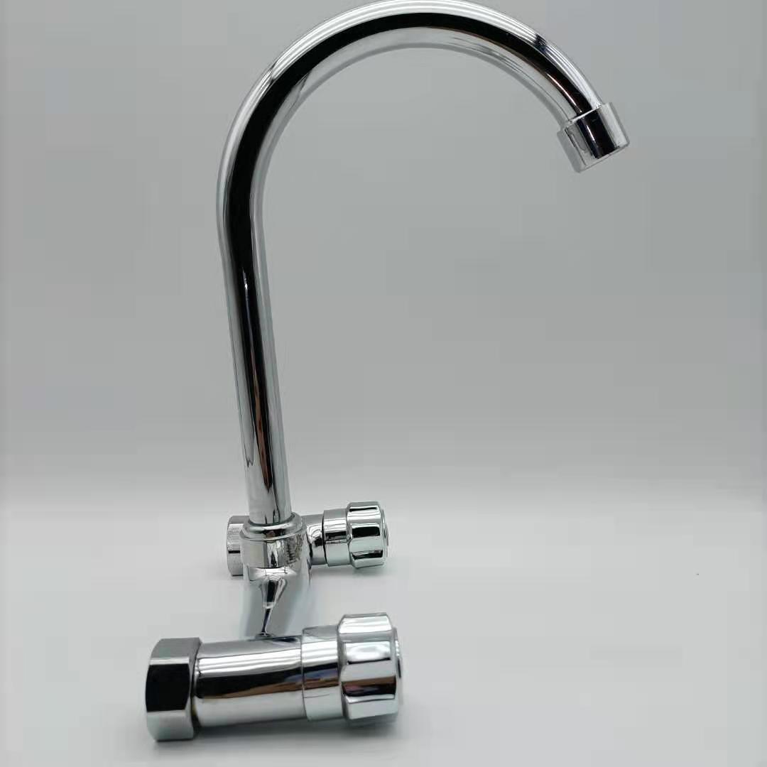 厂家直供入墙式双控水龙头冷热菜盆双孔水龙头洗脸盆水龙头