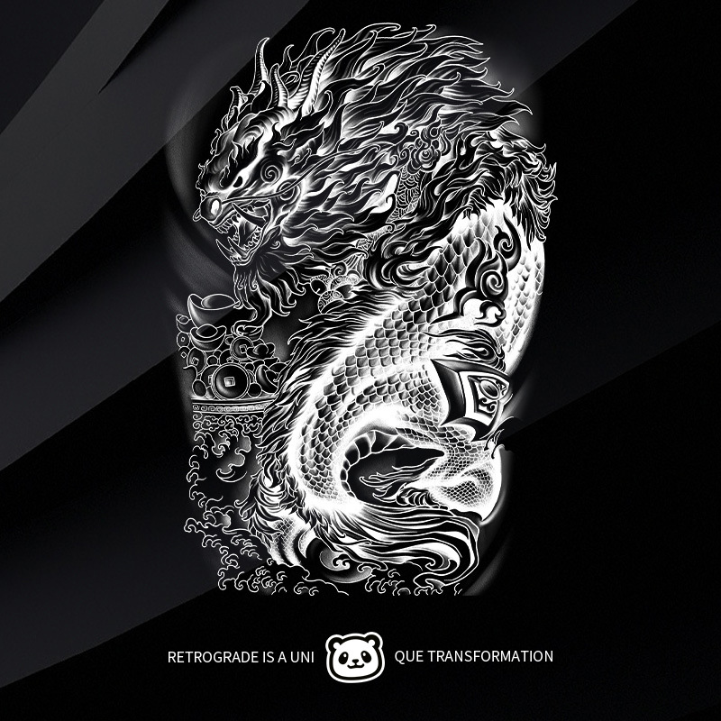 草本纹身贴防水男韩国持久ins风暗黑花臂新款洗不掉永久纹身贴纸