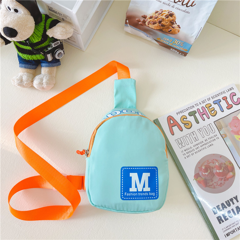 New Children's Chest Bag Wholesale Korean Style M Letter Printing Boy Bag Kindergarten Printable Logo Baby Travel Bag