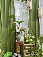 新中式户外婚礼布置绿色雪纺纱幔国风书法纱古风场景装饰摄影道具