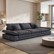 科技绒沙发客厅现代简约超大坐深网红款北欧可调节多功能布艺沙发