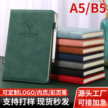 工厂批发办公会议A5本子加厚复古羊巴皮硬面记事本笔记本套装