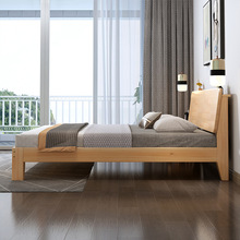 实木床1.8米现代简约双人床1.5米床出租房用经济型松木单人床