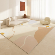 客厅地毯全铺吸水隔凉沙发茶几毯轻奢风耐脏防滑水晶绒地毯可代发