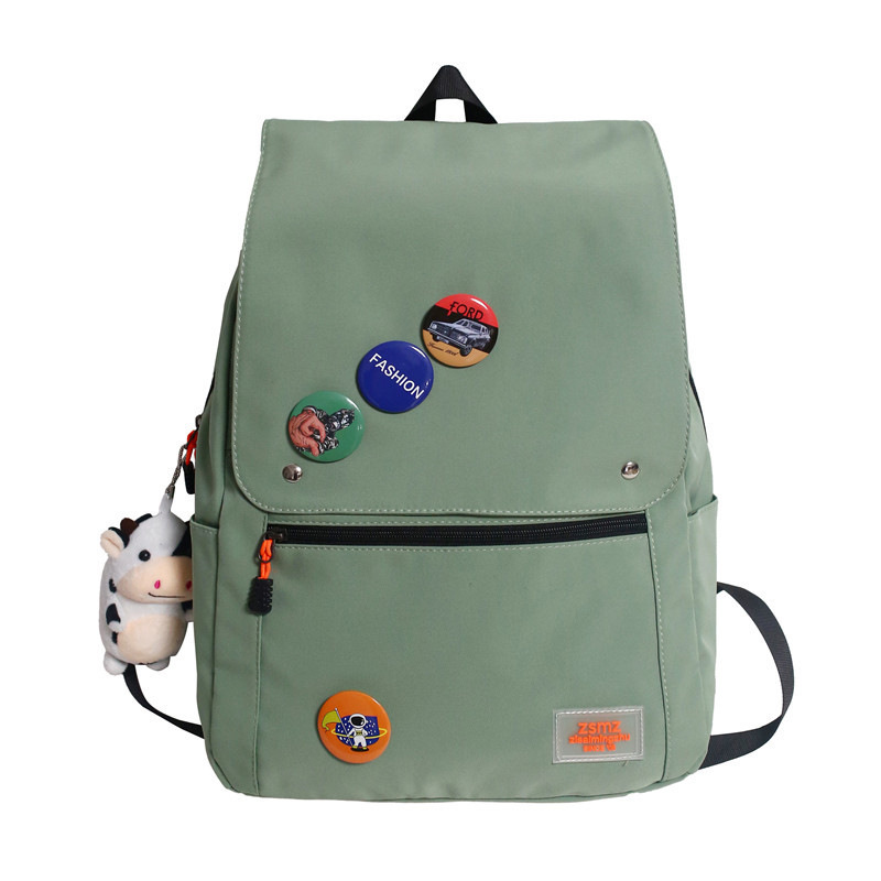 Cross-Border 2023 New Fashion School Bag Simple Backpack Flap Backpack Casual Solid Color Lover's Bag Wholesale