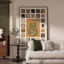 葫芦花瓶挂画法式中古风客厅沙发背景墙装饰画高级感抽象玄关壁画