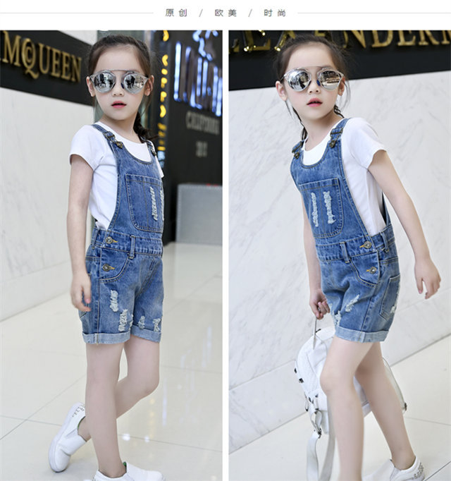童装女童新款牛仔背带短裤儿童小女孩背带裤夏季韩版吊带裤潮