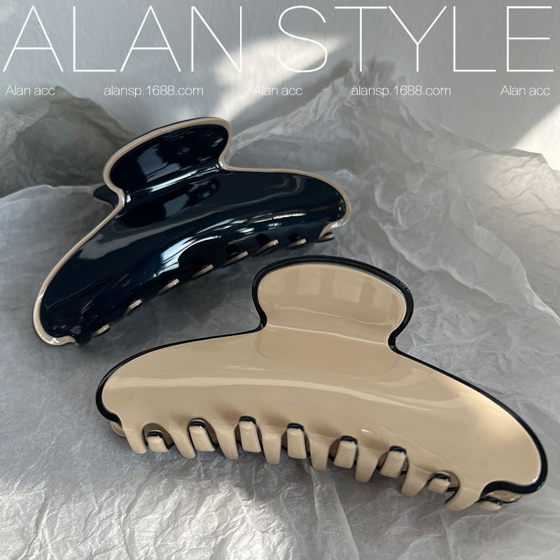 Alan Korean France Acetate High Texture Three-Layer French Elegant Large Hair Clip Updo Shark Clip for Children