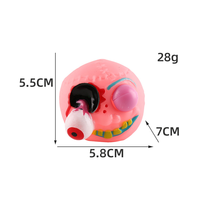 Cross-Border Creative Halloween Skull Squeeze Eye-Popping Funny Squeezing Toy Whole Person Vent Pressure Reduction Toy Wholesale