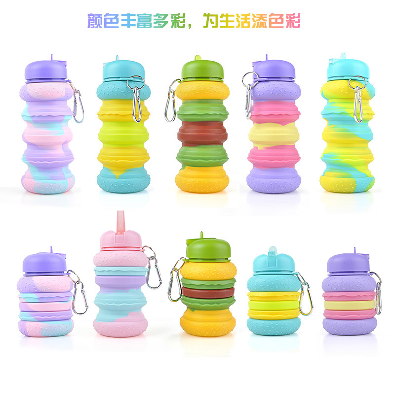 silicone folding kettle sports kettle travel retractable silicone cup for water silicone hamburger kettle