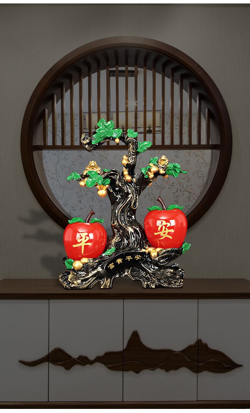 苹果树摆件富贵平安创意树脂工艺品乔迁开业节日礼品保险公司送礼