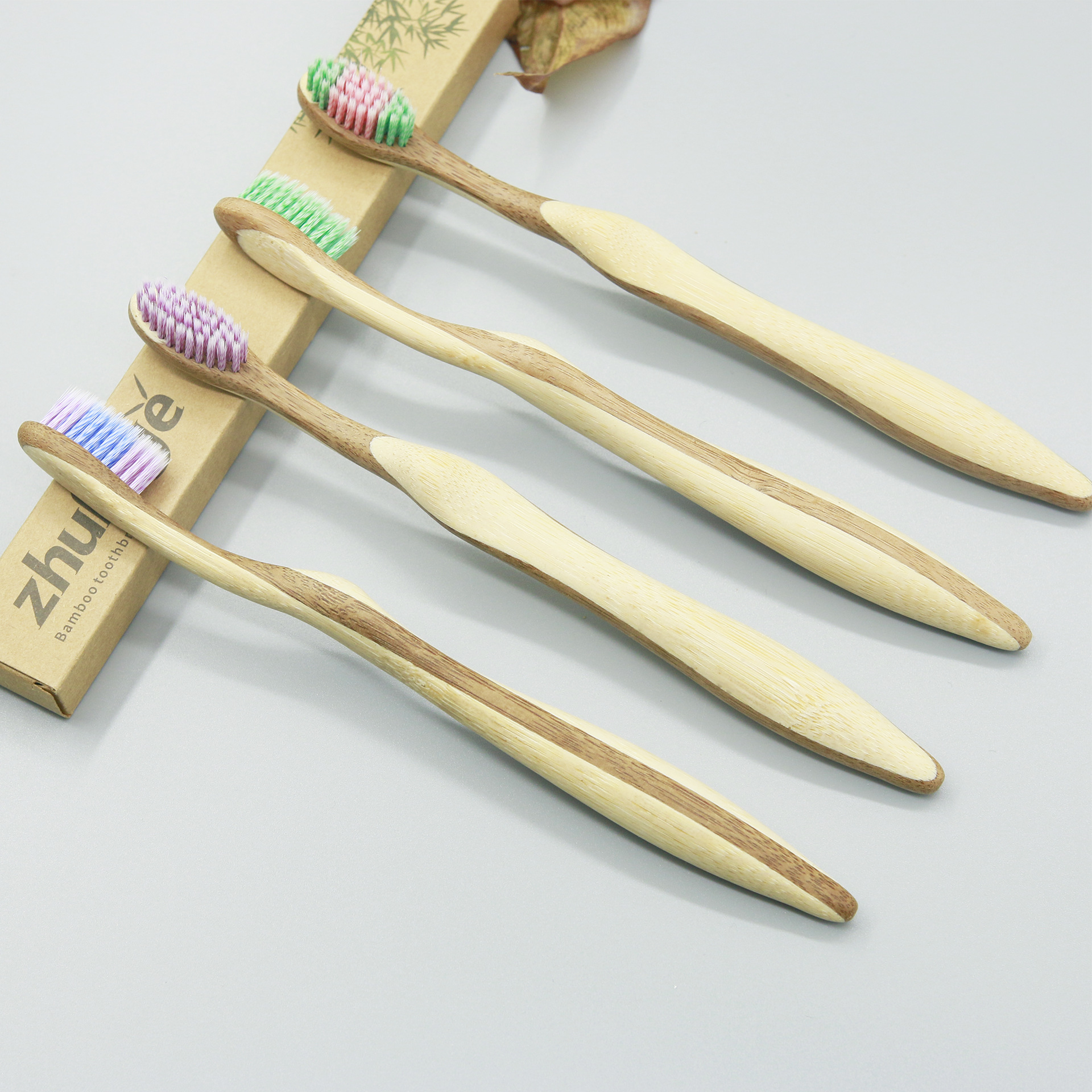 新品外贸竹子牙刷套装软毛异型磨尖丝竹牙刷批发单支装 厂家供应