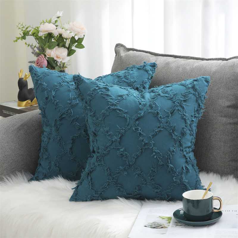 Nordic Large Cut Flower Pillow Seat Cover Cored Moroccan Living Room Sofa Waist Pillow Bedroom Bedside Cushion