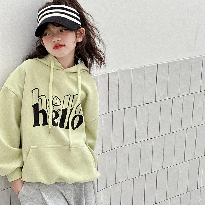 女童卫衣儿童2024新款春装长袖帽衫春秋大童洋气衣服休闲连帽上衣