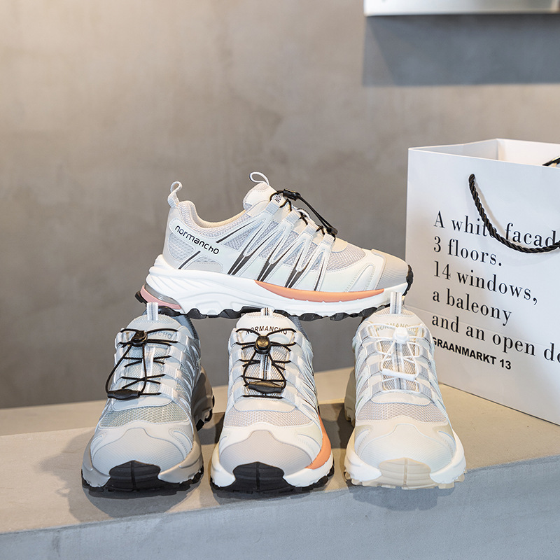 真皮老爹鞋女潮2024新款网红运动风休闲鞋韩版百搭厚底轻便跑步鞋