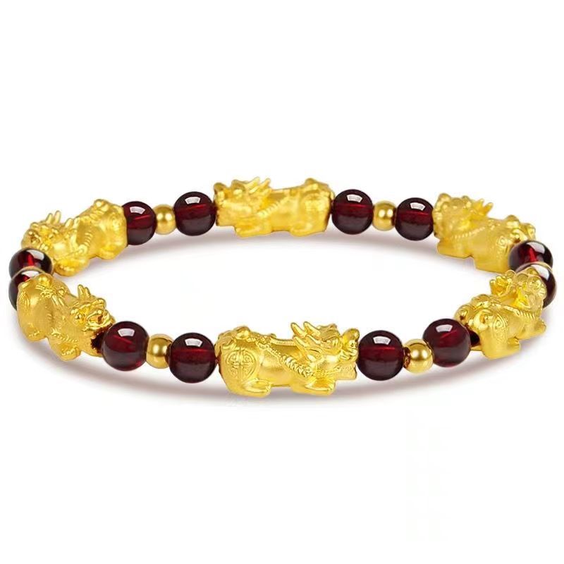 【今日捡漏】正品沙金手链成熟招财六六大顺女款貔貅手串送长辈礼