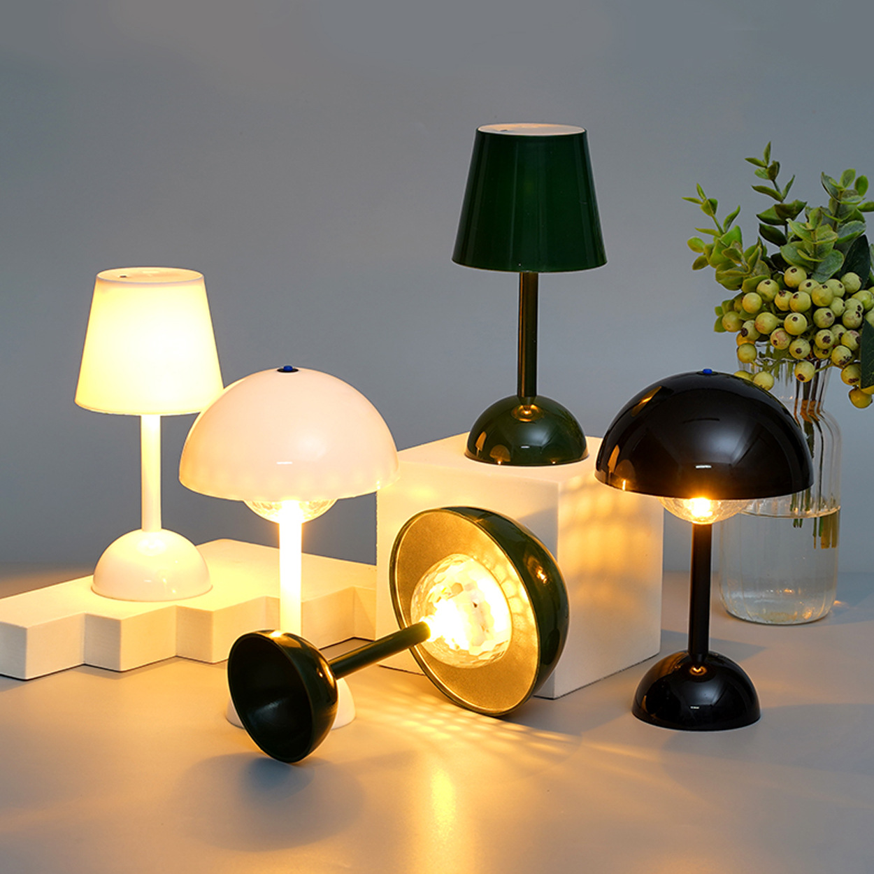 Exclusive for Cross-Border Led Creative Table Lamp Mushroom Lamp Bud Table Lamp Internet Celebrity Bedroom Desktop Decoration Ambience Light