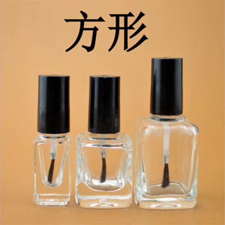 5ml10ml15ml Transparent round and Square Nail Polish Fire Extinguisher Bottles Glass Sub-Bottle Paint Repair Glue Bottle with Brush