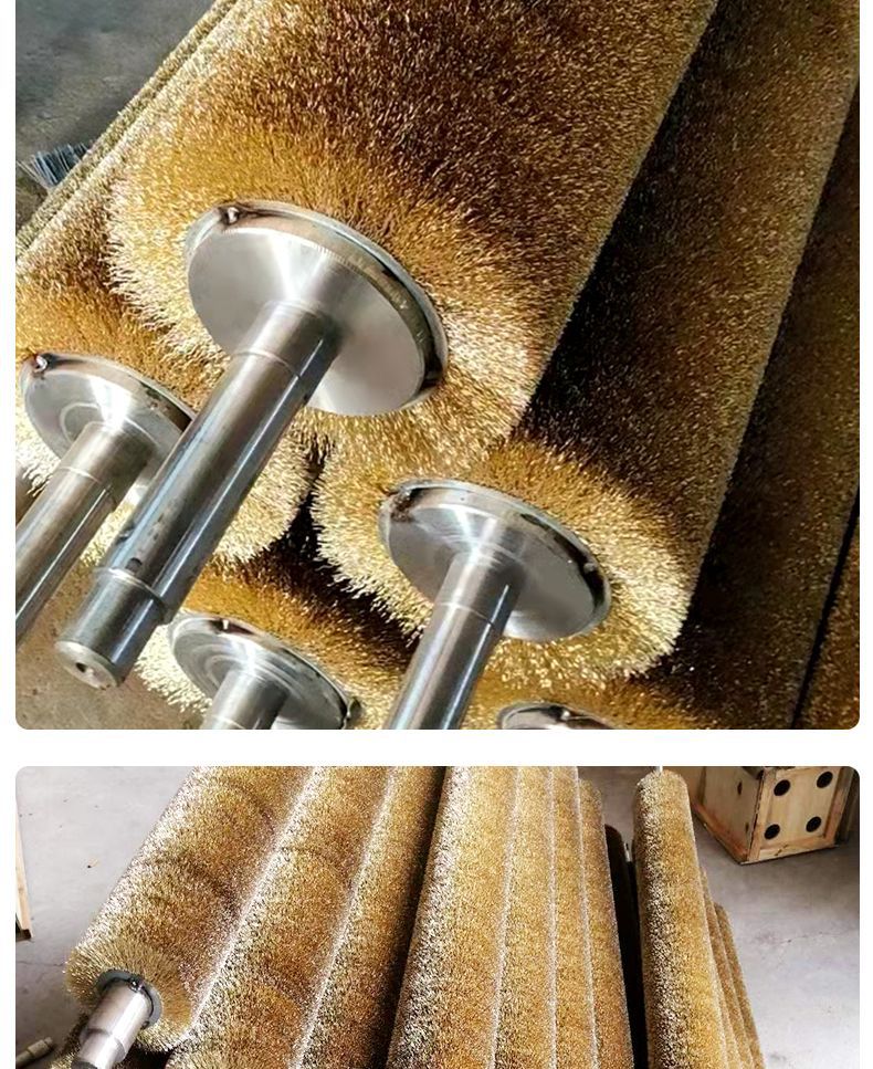 定制工业机械毛刷辊钢丝刷辊酸洗钢钢丝刷辊抛光除锈刷滚