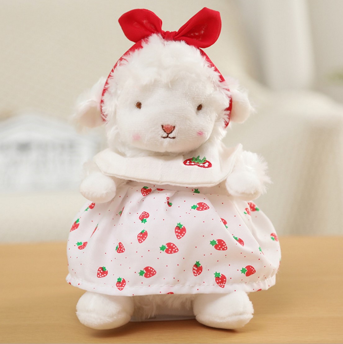 网红小坐羊玩具娃娃娃屋礼盒变装电动毛绒玩具羊换装公仔说话唱歌