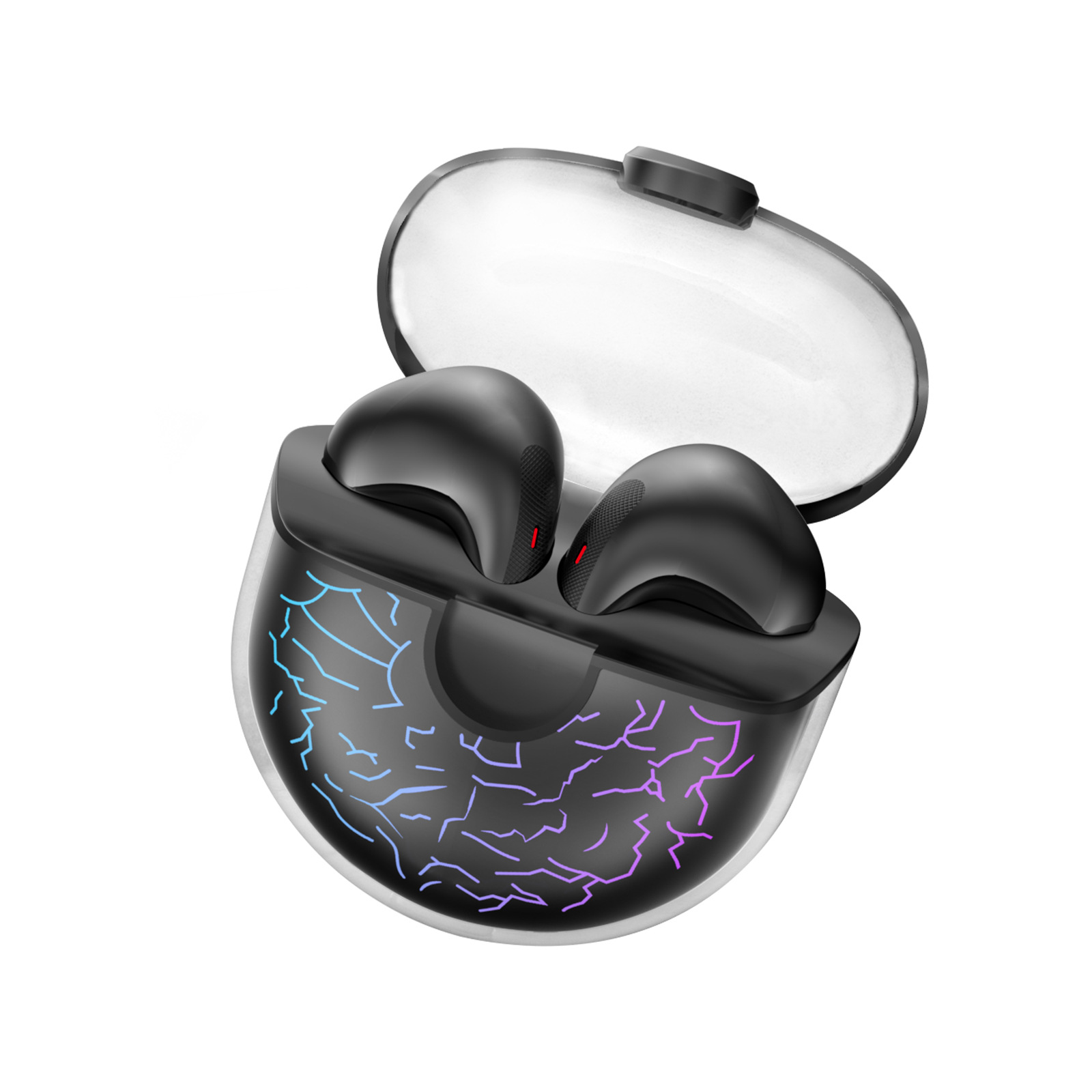 New Transparent Warehouse Crack Light Bluetooth Headset Binaural Wireless Stereo Earphone Sports in-Ear Mini Headset