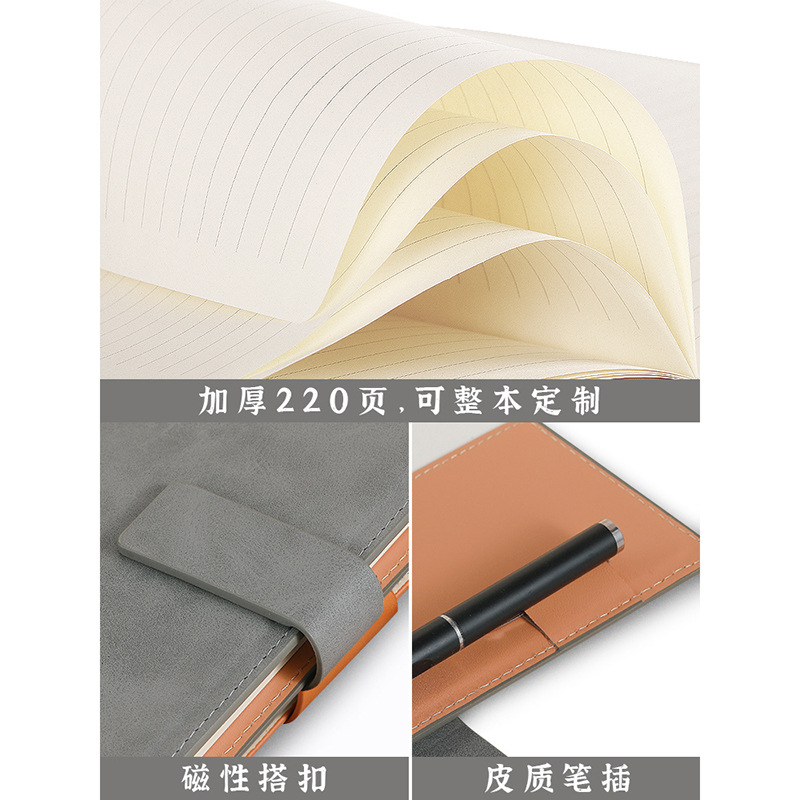 High-End Business A5 Notebook Custom Small Batch Logo Thickened B5 Notepad Set Diary Notebook Wholesale