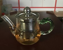 批发耐高温玻璃茶具功夫小茶壶加厚琉璃把不锈钢带过滤花茶壶茶杯