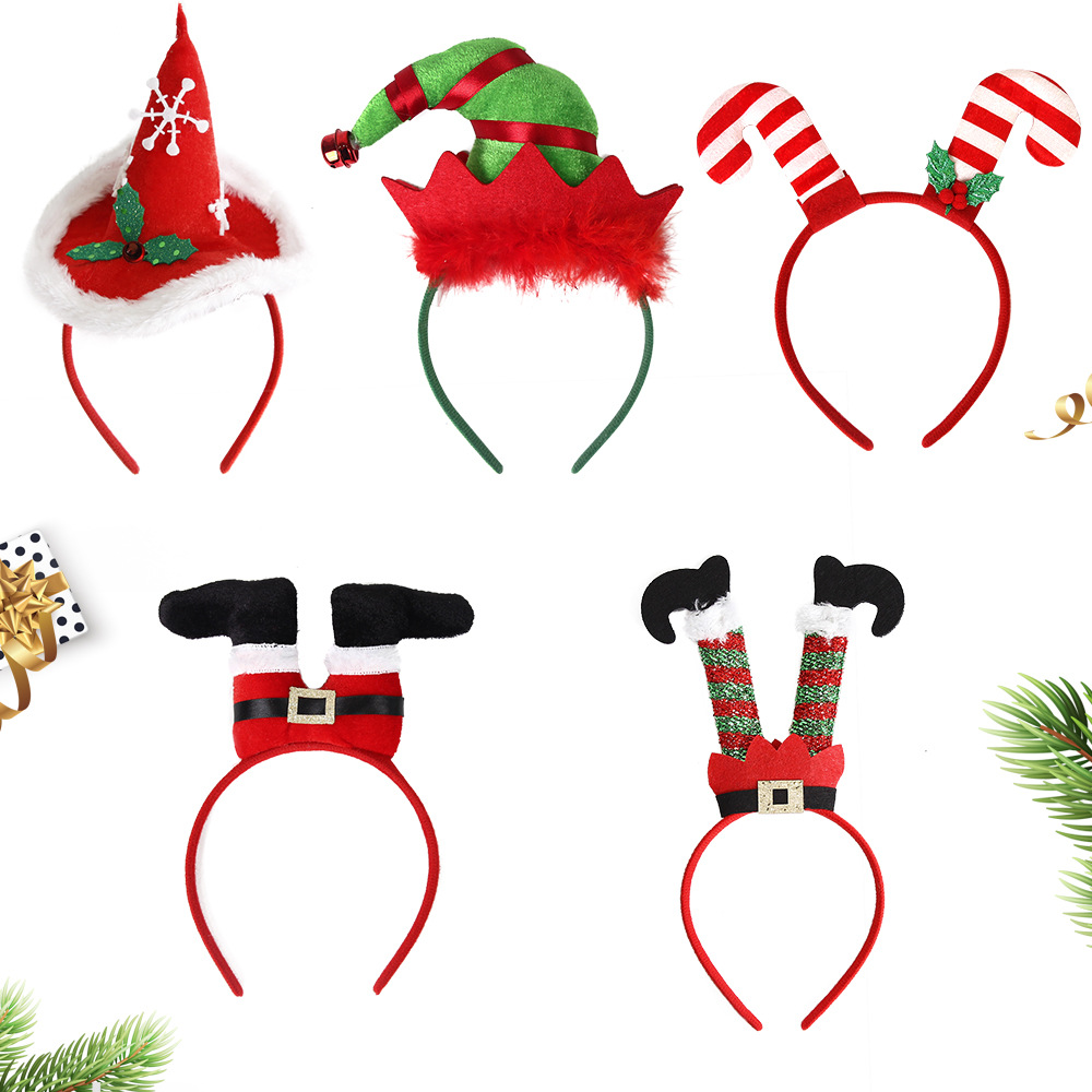Christmas Headband Christmas Hat Hair Accessories Christmas Adult and Children Party Decorations Three-Dimensional Cartoon Christmas Head Band