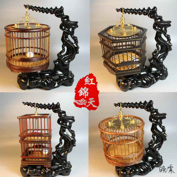 蝈蝈笼子精品竹条工具竹笼自制黄铜虫子叫罐精品生态鸣虫扎嘴保温