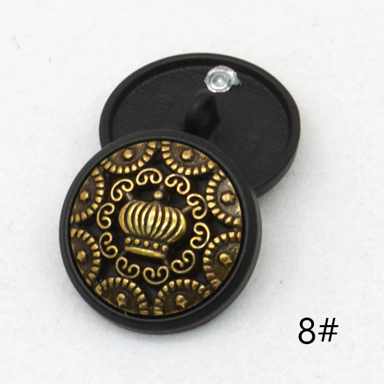 Wholesale High-End Classic Style Color-Preserving Coat Hand Sewing Button Gold Silver Badge Metal Suit High-Leg Alloy Button