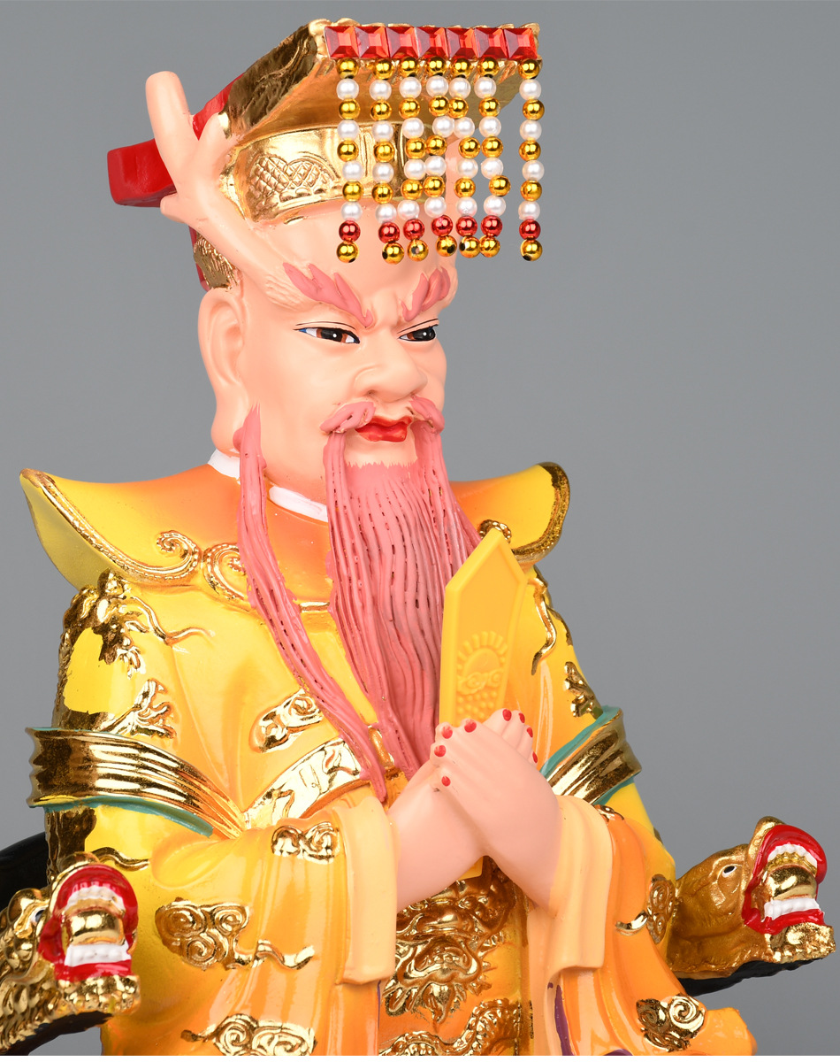 四海龙王神像红黄白黑色西海北海南海东海龙王树脂佛像摆件工艺品