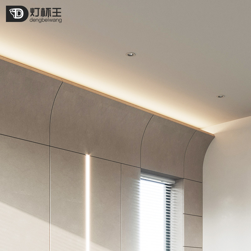 led顶角线灯石膏线条灯洗墙线性灯嵌入式室内回光铝槽灯反光灯槽