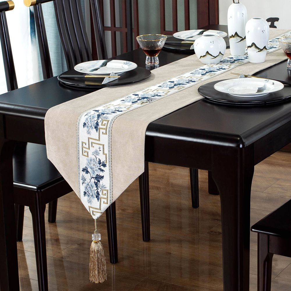 新中式桌旗禅意茶席茶台茶几桌布长条布艺现代简约棉麻茶布茶桌布