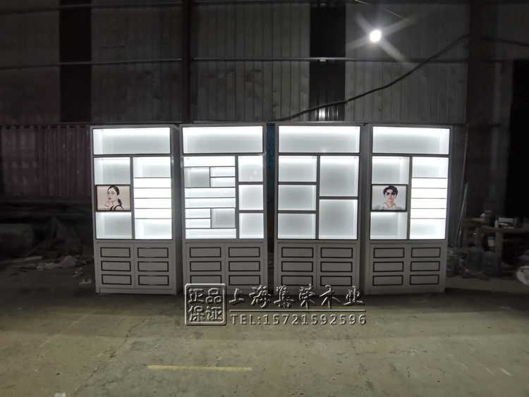 眼镜展示柜眼镜店货架柜台展柜定制玻璃中岛柜多层格子陈列柜台