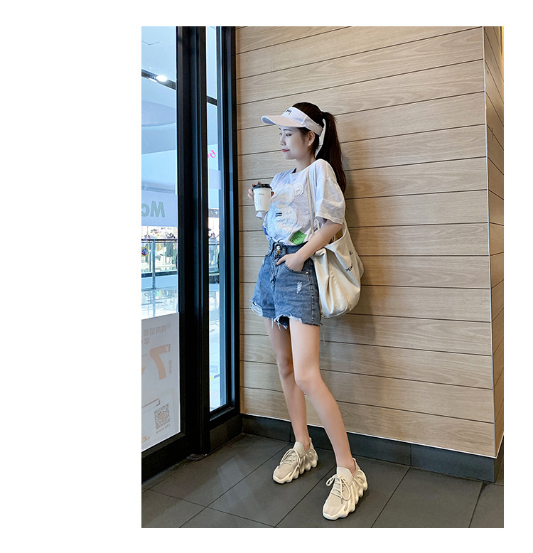 情侣火山鞋八爪鱼椰子鞋透气飞织软底女鞋潮流休闲鞋袜口运动鞋批