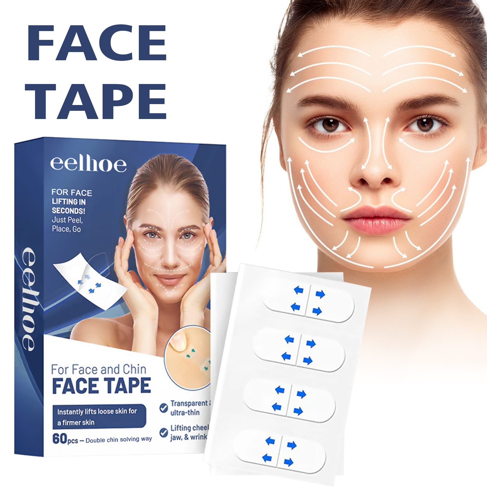 Eelhoe Face Lifting Paste Firming Lifting Facial Flabby Skin French Lines Fine Lines Anti-Wrinkle Lifting Face Pasters