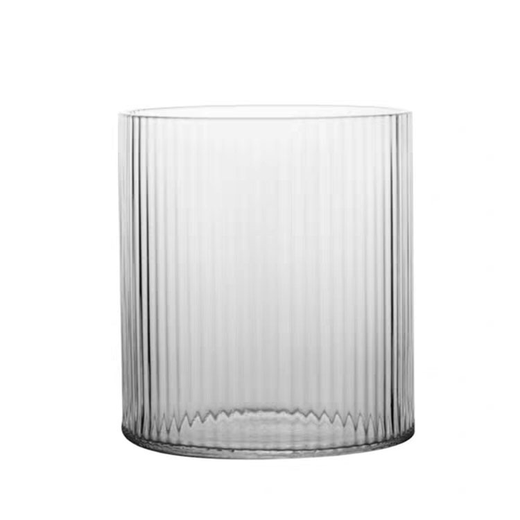 Japanese Style Hammer Pattern High Boron Glass Vertical Pattern Transparent Drinking Water Household Tea Cup Wine Glass Cold Drink Juice Coffee Cup Ins