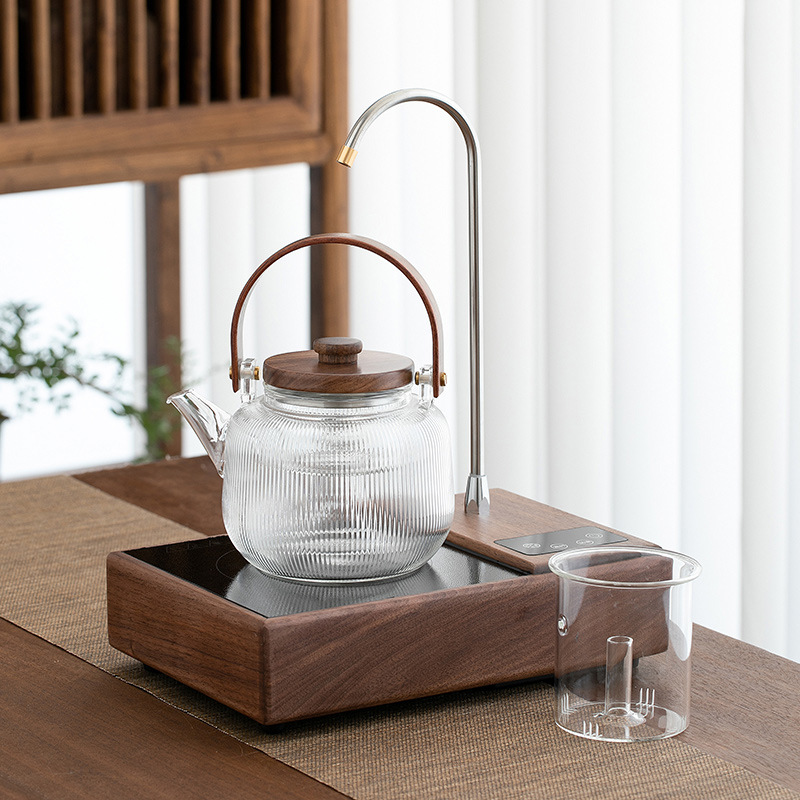 自动上水煮茶器套装玻璃煮茶壶办公室煮蒸茶器烧水壶家用电陶炉