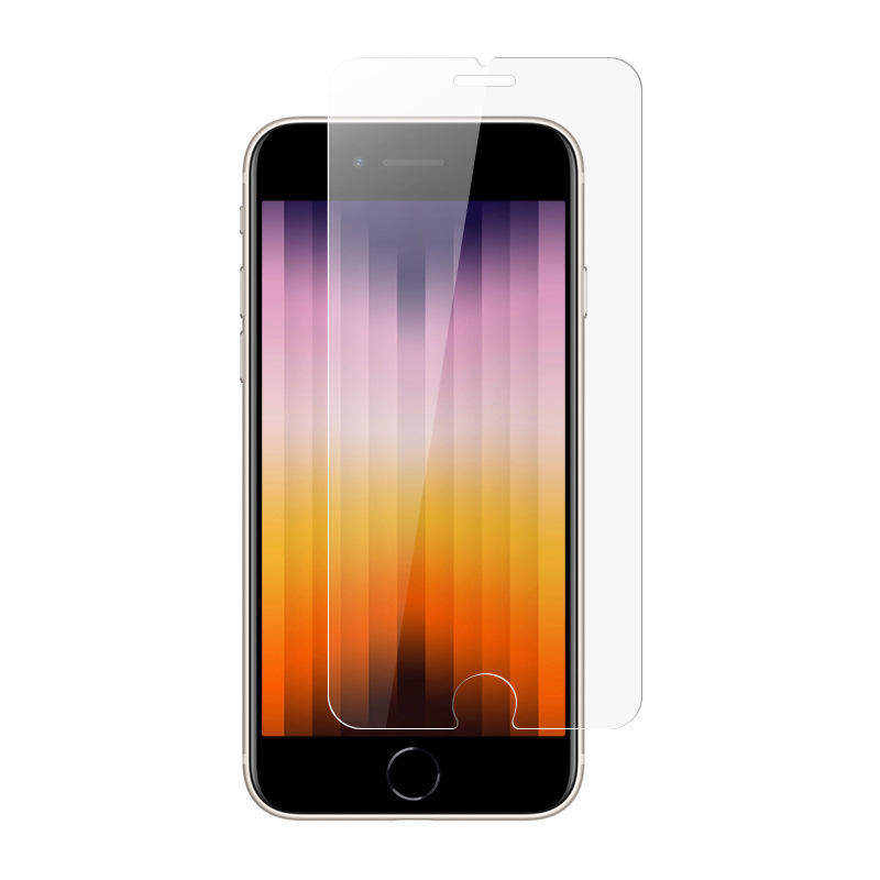 适用苹果se3钢化膜透明半屏iphone8手机膜se3保护贴防指纹无白边